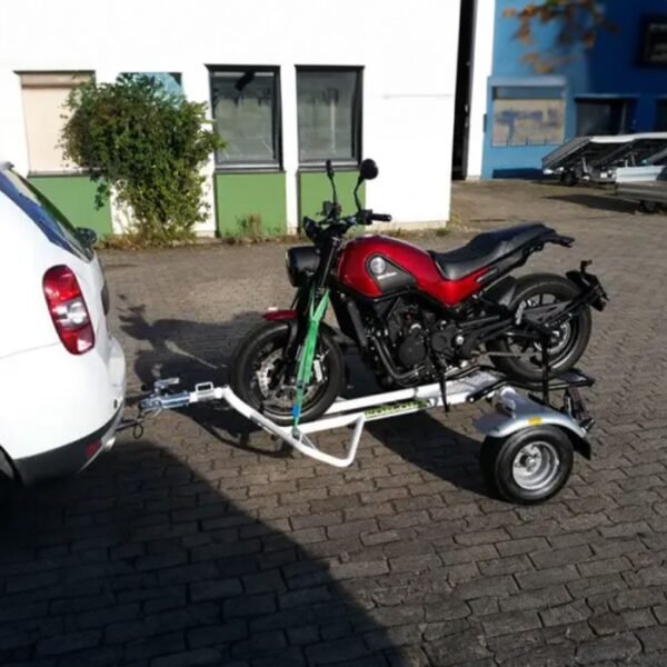 Rimorchio portamoto per una moto, bianco For One