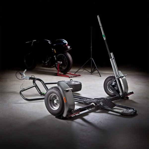 Rimorchio portamoto per una moto, nero For One