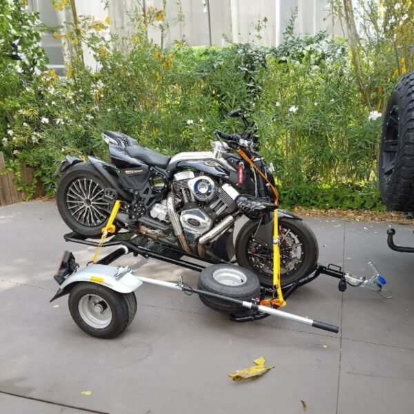 Rimorchio portamoto per una moto, nero For One